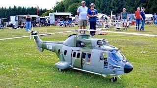 HUGE RC MODEL AS-332 SUPER-PUMA / RC SCALE TURBINE MODEL HELICOPTER / FLIGHT DEMONSTRATION !!!