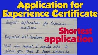 Application for Experience Certificate|how to write application for experience certificate