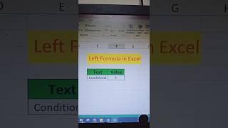 Left Formula in Excel #computer #youtube #theonlinecoaching #shortvideo #toc #excel