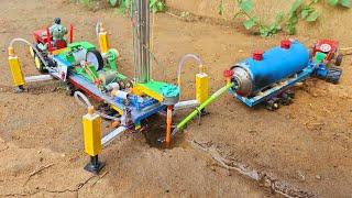 Diy tractor borewell drilling machine || Hydraulic jack || Submersible water pump || Mini farming