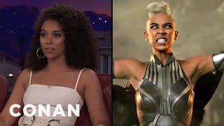 Alexandra Shipp's Crotch-Numbing "X-Men: Apocalypse" Stunt | CONAN on TBS