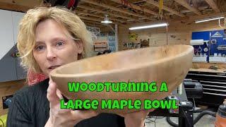 Woodturning a Large Maple Log to Bowl