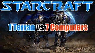 StarCraft: Remastered - 1 Terran vs 7 Computers [All Random] (No Commentary)