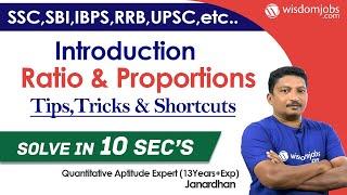 Ratio and Proportions Introduction | Tips and Tricks For SSC-CGL, BANKS, RRB @Wisdom jobs