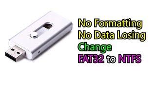 How to convert fat32 to ntfs without losing data using cmd