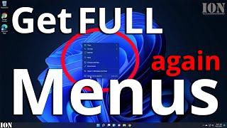 How to Restore Full Context Menus in Windows 11
