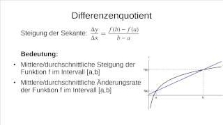 Differenzen- und Differentialquotient