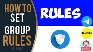 How To Set Group Rules | Latest Full Tutorial