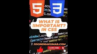 WHAT IS IMPORTANT KEYWORD IN CSS #html #css #important #keywords #shorts