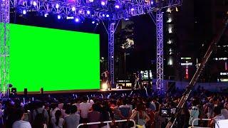 Concert Stage & Crowd with Green Screen Backdrop