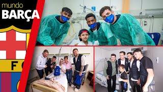 BARÇA | Los jugadores del FC BARCELONA realizan una visita navideña a varios HOSPITALES