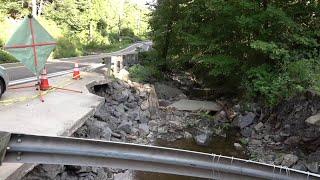 Remnants of Debby sweep away bridge in Luzerne County