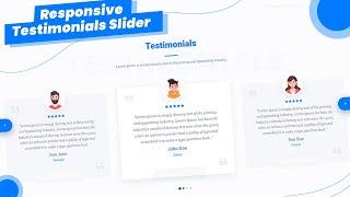 Responsive Testimonials Slider using HTML,CSS and JAVASCRIPT(2021)