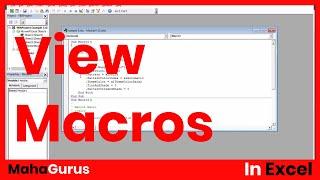 How to View Macros in Excel- View Macros in Excel Tutorial