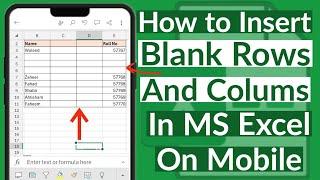 How to Insert Rows and Columns in Excel in Mobile | Insert Blank Rows and Columns in Excel on Mobile