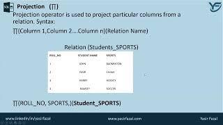 Projection in Relational Algebra   Projection Operation in dbms 35