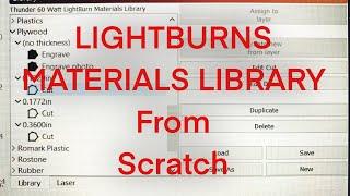 Generating Materials Library in LightBurn from scratch