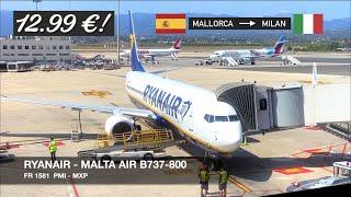 TRIP REPORT | Ryanair (Malta Air) B737-800 Sky Interior | 12.99€! | Palma de Mallorca  Milan MXP