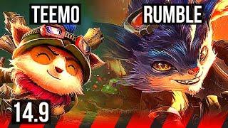 TEEMO vs RUMBLE (TOP) | 8/2/6, 900+ games | BR Master | 14.9