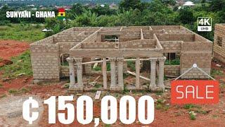 4 bedroom Uncompleted UnRoofed House for sale Ȼ150000 at Nkrankese Sunyani Ghana 4K