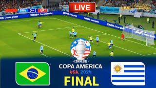 BRAZIL vs URUGUAY - Final Copa America 2024 | Suarez vs Brazil | Live Football Match PES