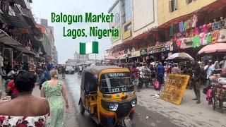 Exploring Balogun Market as a European!! - Extremely Busy Street Market in Lagos Nigeria