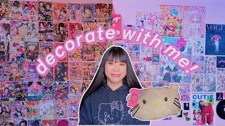 DECORATE WITH ME! (affordable + aesthetic anime/manga wall collage, hello kitty cloud light, & more)