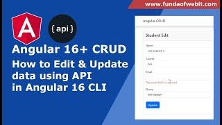 Angular CRUD - 3: Edit and update data using api in Angluar CLI | Update data with api in angular