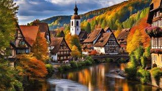 Village life in Germany  Autumn walk through the paradise village Hinterweidenthal!