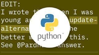 Unable to set default python version to python3 in ubuntu