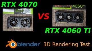 Blender GPU Rendering Test | RTX 4060 Ti vs RTX 4070
