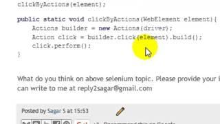 click method not working in Selenium