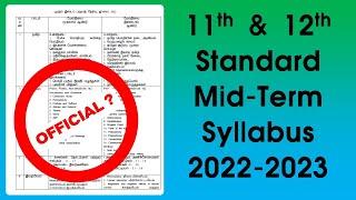 11th, 12th Mid-Term Syllabus 2022-23 | HSE (+1,+2) Mid-Term Syllabus July 2022