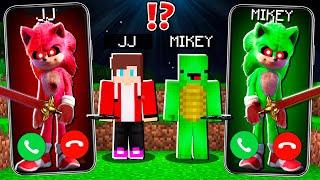 JJ Creepy Sonic vs Mikey Sonic CALLING to JJ and MIKEY at 3:00am ! - in Minecraft Maizen