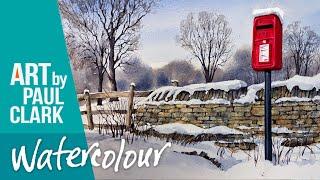 How to Paint a Snow Scene with a Post Box in Watercolour