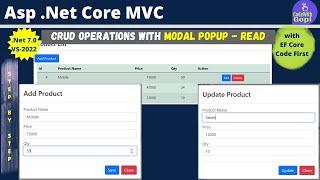 CRUD Operations Using Modal Popup in ASP.NET Core MVC | CRUD Application with ASP.NET Core - Read