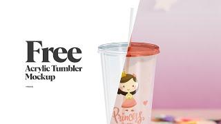 Free Acrylic Tumbler Mockup Presentation