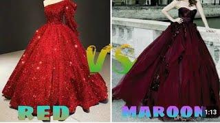 Red vs Meroon /dress/shose/nail/heels/cake/crown/necklace/hair‍️have fun/ #IshaMazhar-kj1kb