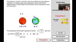 help on concept builder - gravitational field
