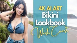 [4K] AI ART video - Japanese Model Lookbook on the West Coast