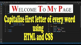 Capitalize first letter of every word using CSS | CSS tips | #SmartCode