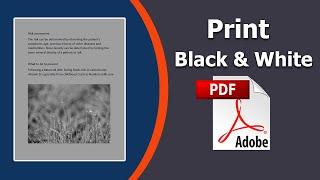 How to print in black and white using Adobe Acrobat Pro DC