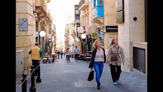 GW - Valletta Malta - Walking around the sunniest city in Europe -Crusades & Knights 4K