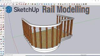 How to Modelling  a Curved Balcony rail with PathCopy, Weld extension and Follow Me in SketchUp