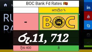BOC Bank fixed deposit rates | boc fd interest rates in sri lanka 2024 | latest senior citizen fds