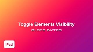 How to Toggle an Elements Visibility - iPad