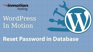Reset WordPress Password in Database