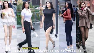 Chinese beauty girl street style fashion #chinsesstreetfashion #viralvideo #tiktokchina