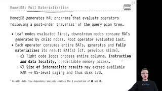 DB2 — Chapter #13 — Video #74 — Plan evaluation, full materialization in MonetDB