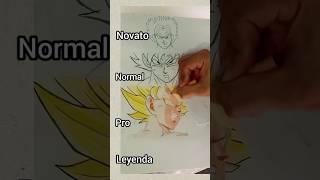 dibujo de Goku - Novato vs normal vs pro vs Leyenda #dibujo #drawing